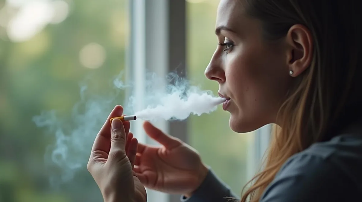 A calm, realistic Dayton-area scene connected to quitting smoking or vaping habits with hypnosis support for Everleigh Hypnosis readers in Dayton, OH.