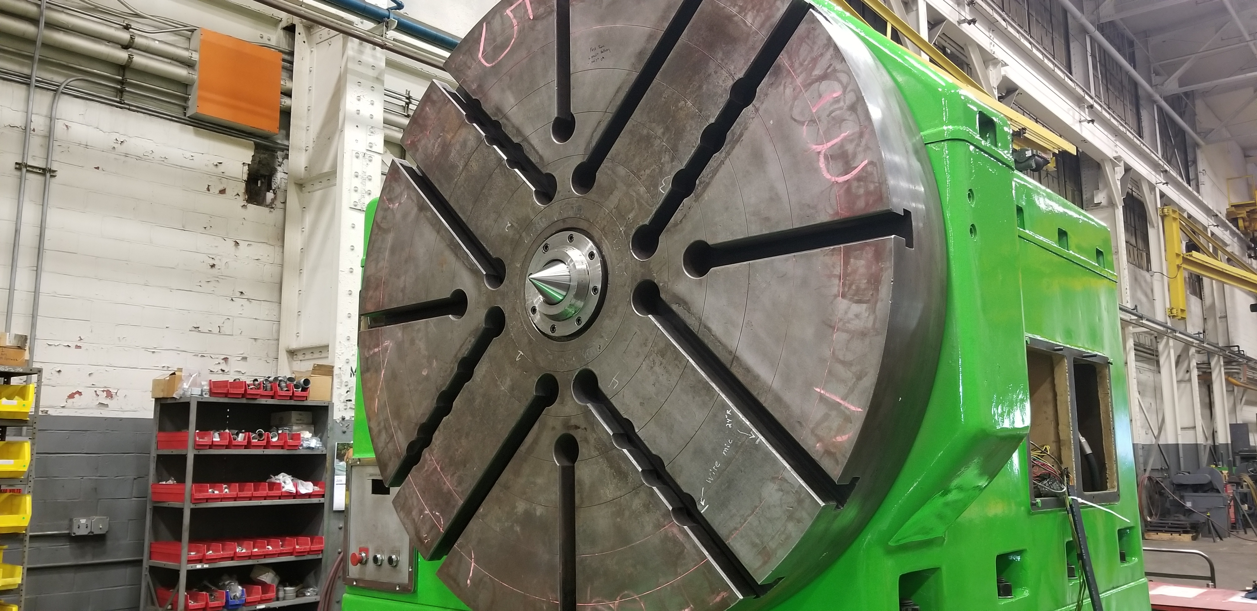 A large machine-tool headstock after spindle taper regrinding.